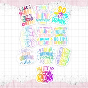 Pack d'autocollants imperméables Easy Peel Vibes - Flocons d'autocollants en vinyle mat