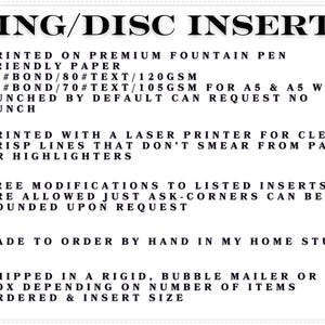 Ring/Disc Inserts