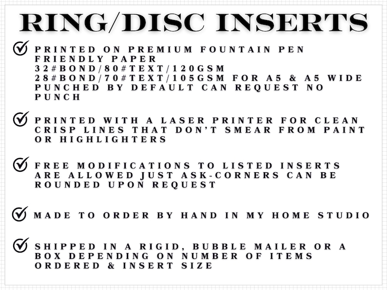 Ring/Disc Inserts