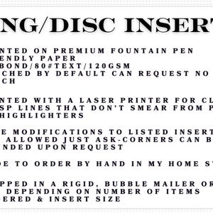 Ring/Disc Inserts