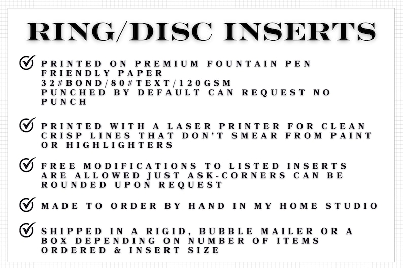 Ring/Disc Inserts