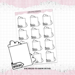 Stickers importants - Décollez et utilisez la feuille d'autocollants - Stickers Kiss Cut - Convient aux agendas verticaux standard
