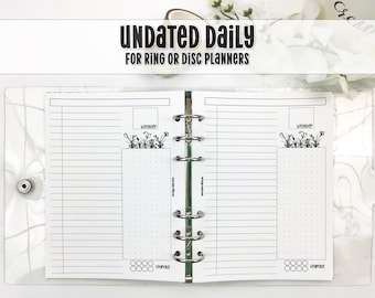 Daily Planner Insert - Day on 1 Page Insert - Printed Planner Insert - Planner Insert - Ringed Planner Refill - UD-0005