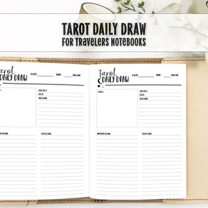 Tarot Daily Draw for Travelers Notebook - Printed TN Insert