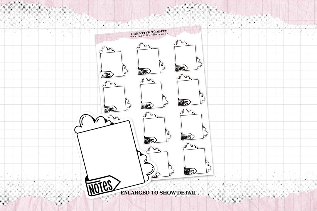 Note Stickers - Peel and Use Sticker Sheet - Kiss Cut Stickers - Fits ...