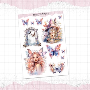Fairytale Fairies Themed Journal and Planner Stickers Printed on your choice of Sticker Paper - Decorative Stickers - WS-0052