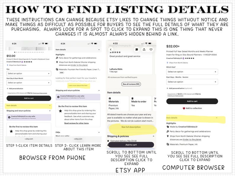 The image is a collage of various images, including a close-up of a product, a product description, and a list of item details. The image does not contain any text that can be described in more than one sentence.