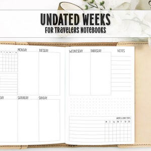 Week on 2 Pages, Minimalist, V006 Travelers Notebook Insert