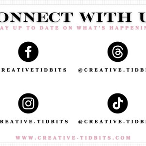 a poster with the words connect with us, stay up to date what's