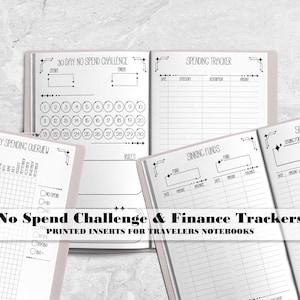 No Spend & Saving Tracker for Travelers Notebook - Printed TN Insert