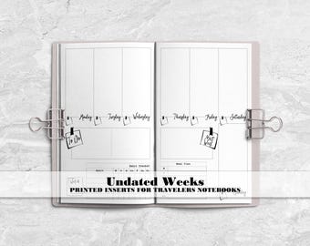 Week on 2 Pages Traveler's Notebook Insert - WO2P TN Insert - Traveler's Notebook Insert - V0006