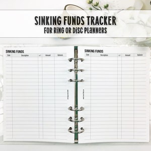 Sinking Funds Tracker for Ring or Disc Bound Planners - Printed Planner Insert