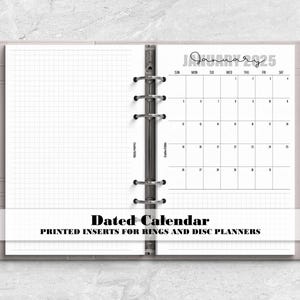 Calendario mensual con fecha para agenda de anillas o discos - Calendario mensual con fecha en una página - DM-0009