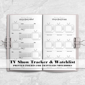 Television Series Tracker Insert for Traveler's Notebook - Printed Travelers Notebook Insert - Streaming TV