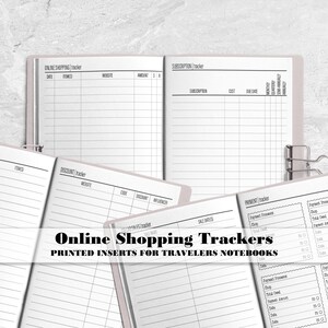 Online Shopping Tracker für Traveler's Notebook - Gedruckte Travelers Notebook Insert - Abo-Tracker