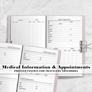 Información médica con citas para la libreta de viaje - Inserto impreso para la portada de la libreta de viaje