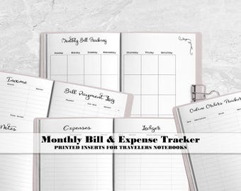 Budget Insert for Traveler's Notebooks - Printed Travelers Notebook Insert