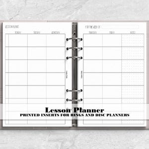 Lesson Planner Insert for Ring or Disc Bound Planners - Printed Planner Insert