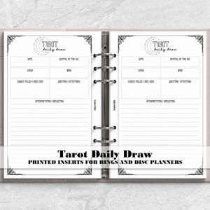 Tarot Daily Draw Journal for Ring and Disc Bound Planners - Printed Planner Insert
