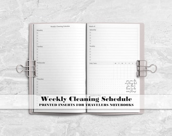 Cleaning Tracker for Travelers Notebook - Printed Travelers Notebook Insert-CS0001