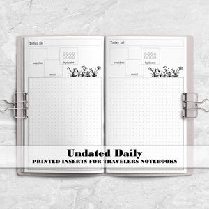 Days on 1 Page Traveler&#39;s Notebook Insert - Days Only Travelers Notebook Insert - DO1P TN Insert - Travelers Notebook Insert - UD-0002