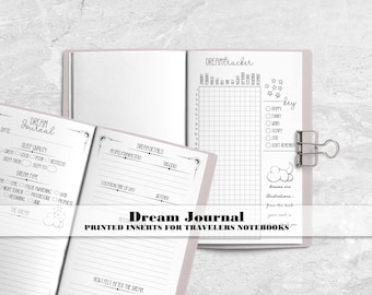 Dream Journal Traveler's Notebook Insert - Printed Travelers Notebook Insert