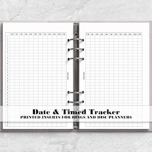 Dated & Timed Tracker for Ring and Disc Bound Planners - Printed Planner Insert