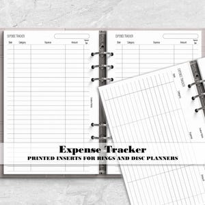 Expense Tracker Insert for Ring or Disc Bound Planner - Printed Planner Insert