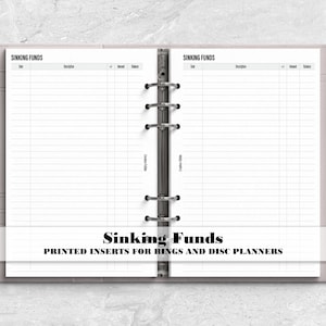 Sinking Funds Tracker for Ring or Disc Bound Planners - Printed Planner Insert