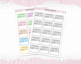 Anxiety Tracker Planner Sticker - Sticker Sheet - Journal Sticker