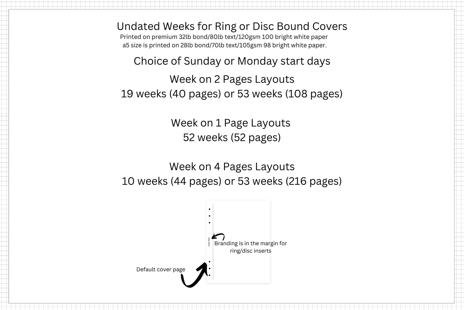 WO2P Rings Planner Insert - Week on 2 Pages Insert- Printed Planner ...