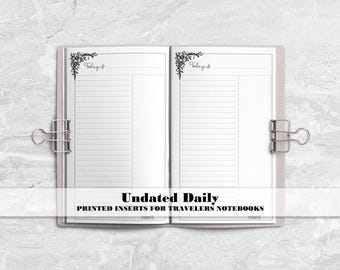 Inserto para cuaderno de viaje "Días en 1 página" - Inserto para cuaderno de viaje "Solo días" - Inserto DO1P TN - Inserto para cuaderno de viaje - UD-0001