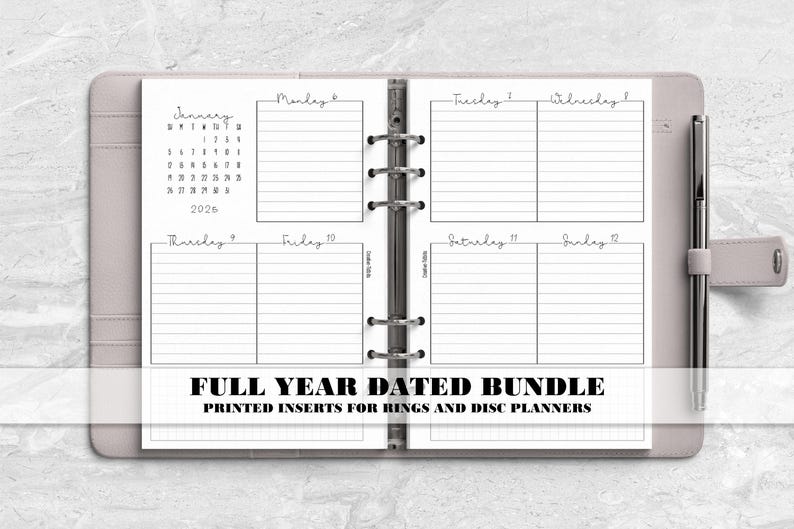 a planner with the text full year dated bundle