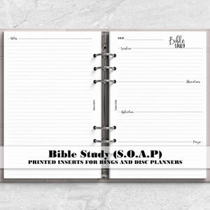 SOAP Bible Study Planner Insert for Ring or Disc Planner - Printed Planner Insert - Disc Planner Insert - BS0004