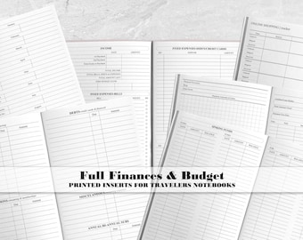 Printed Full Financial Budget Insert for Travelers Notebook Cover (FD0001)