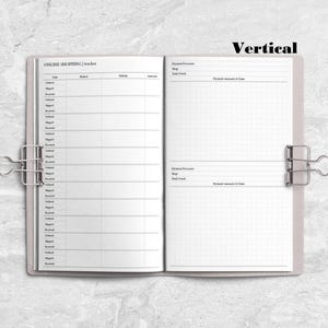 Online Shopping & Payment Tracker Handstitched Booklet Insert for Travelers Notebooks - Printed Travelers Notebook Booklet Insert image 3