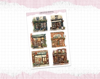 Bookstore Themed Journal and Planner Stickers Printed on Washi Sticker Paper - Decorative Stickers - Washi Stickers - WS-0047
