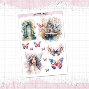 Fairytale Fairies Themed Journal and Planner Stickers Printed on your choice of Sticker Paper - Decorative Stickers - Butterfly - WS-0053