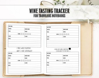 Wine Tasting Tracker Insert for Travelers Notebook - Printed TN Insert