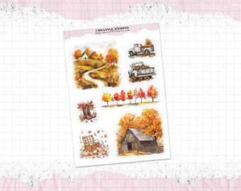 Autumn Themed Journal and Planner Stickers Printed on your choice of Sticker Paper - Decorative Stickers - WS-0004