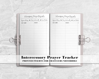 Intercessory Prayer Request List Insert for Travelers Notebook Covers - Printed Insert - PRL0001