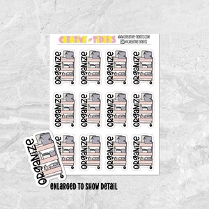 Organize Planner or Crafting Cart - Planner Stickers - Functional Planner Stickers - Quarter Sheet Stickers
