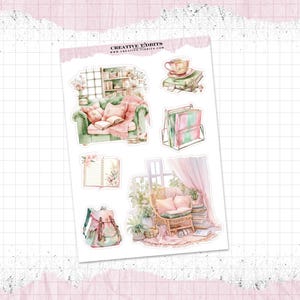 Aesthetic Coquette Journal and Planner Stickers Printed on Your Choice of Paper - Decorative Stickers - Washi Stickers - WS-0082