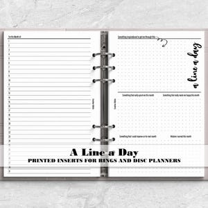 Line a Day for Ring or Discbound Planners - Printed Planner Insert - Gratitude