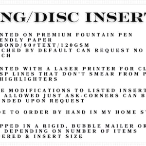 Ring/Disc Inserts