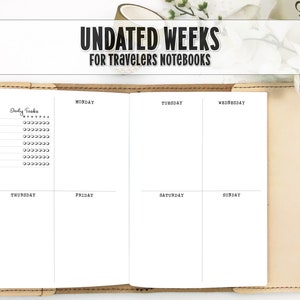 Week on 2 Pages Printed Traveler's Notebook Insert - V-0015