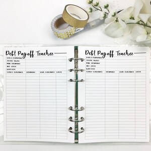 2 Income Budget Insert with Debt Payoff for Ring and Disc Bound Planners Printed Planner Insert image 4