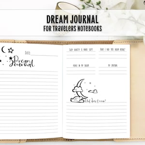 Dream Journal Traveler's Notebook Insert - Printed Travelers Notebook Insert