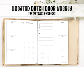 Vertical Dutch Door Travelers Notebook Insert - Printed TN Insert - Travelers Notebook Insert - TN Insert - Dutch Door - VDD-0001