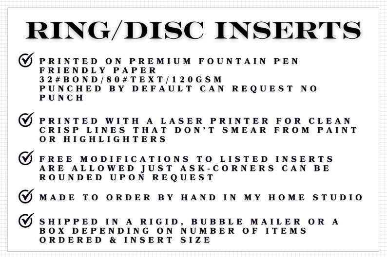 Ring/Disc Inserts